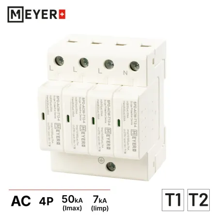 Meyer SPD-ACW-T12-4 — ogranicznik przepięć AC typ 1+2, 4P Meyer SPD-ACW-T12-4 — ogranicznik przepięć AC typ 1+2, 4P