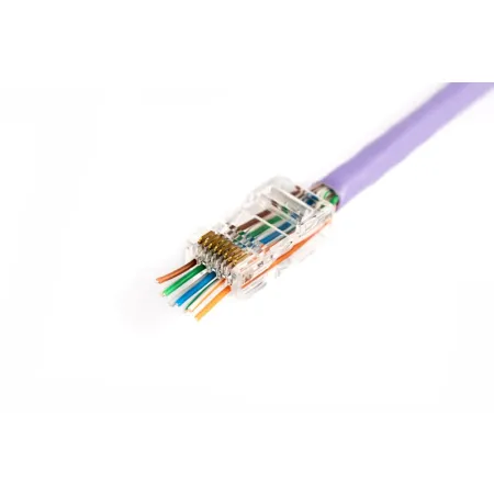 Wtyk RJ45 kat. 6 UTP przelotowy (8P8C) — do przewodu komunikacyjnego BMS Wtyk RJ45 kat. 6 UTP przelotowy (8P8C) — do przewodu komunikacyjnego BMS