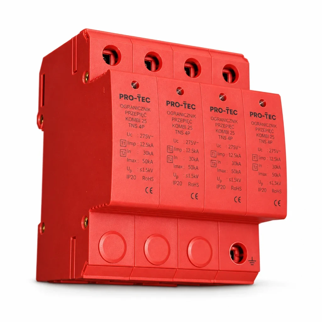 Protec TNS 4P 3214040 — ogranicznik przepięć AC typu 1+2 kombi, 12,5 kA na biegun