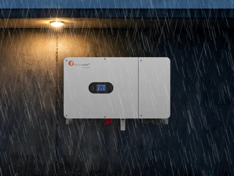 Falownik w deszczu, obudowa IP65 (wizualizacja)